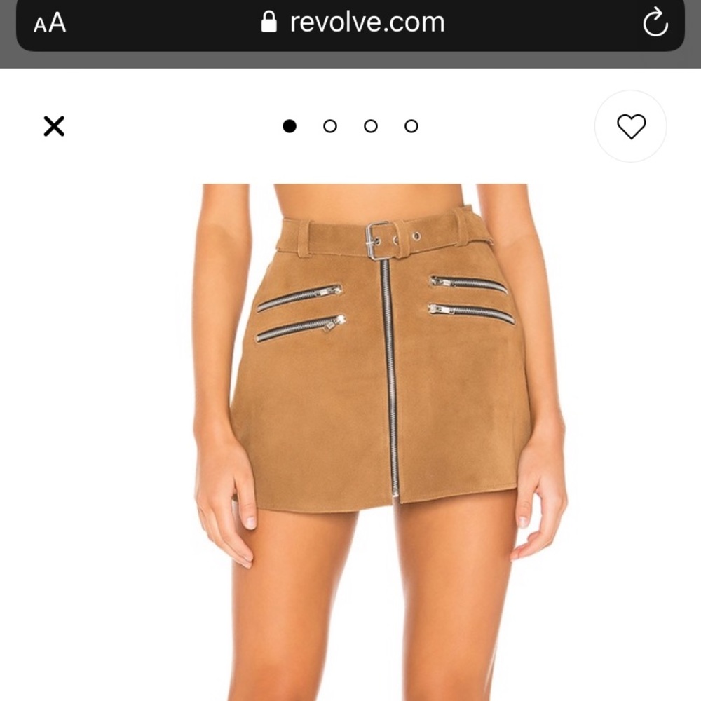 Revolve x Understated Leather genuine suede skirt